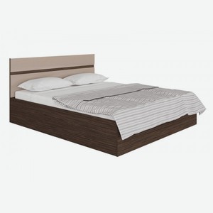 Двуспальная кровать Ненси Венге / Капучино глянец 140х200 см Без подъемного механизма
