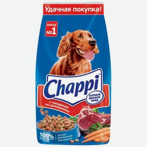 Сухой корм Chappi сытный мясной обед для собак с говядиной 600 гр