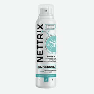 NETTRIX Аэрозоль от комаров, мошек, мокрецов Universal 150