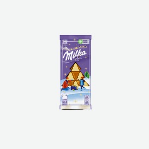 Шоколад молочный и белый Milka в виде елочек 100 г