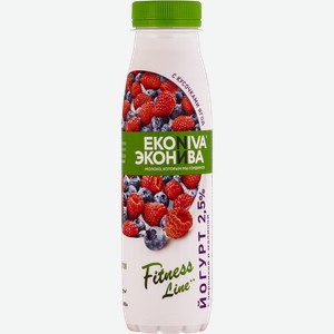 Йогурт 2,5% питьевой ЭкоНива черника малина ЭкоНива п/б, 300 г