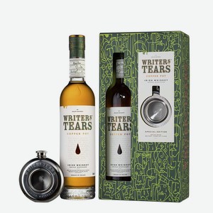Виски Writers Tears Copper Pot + фляга в подарочной упаковке, 0.7л Ирландия