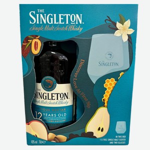 Виски The Singleton 12 лет + 2 бокала в подарочной упаковке, 0.7л Великобритания