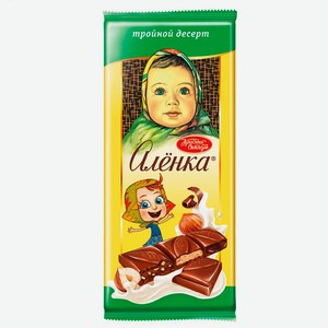 Шоколад Красный Октябрь Алёнка молочный Тройной десерт, 85 г