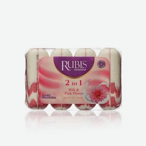 Мыло туалетное Rubis   Milk & Pink Flower   4*90г