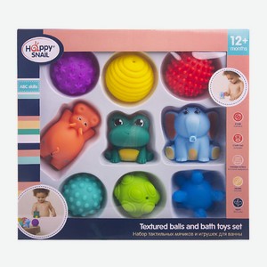 HAPPY SNAIL Набор тактильных мячиков и игрушек для ванны 9