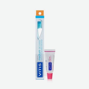DENTAID Зубная Щётка VITIS MEDIUM ACCESS + Зубная Паста VITIS 1
