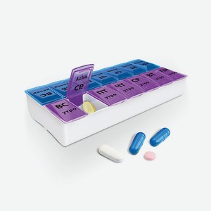 DASWERK Таблетница - контейнер для лекарств и витаминов  7 дней/2 приема 