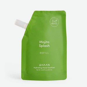HAAN Рефилл для наполнения карманного санитайзера  Игривый Мохито  Pouch Hydrating Hand Sanitizer Mojito Splash