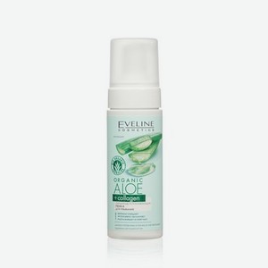 Очищающе - успокаивающая пенка для умывания Eveline Organic Aloe + collagen 150мл