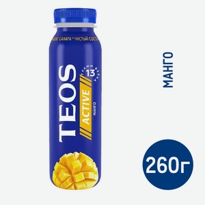 Йогурт питьевой Teos манго 1.8%, 260г Беларусь