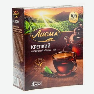 Чай ЛИСМА Черный Индийский крепкий 100п*2г к/уп