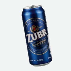 Пиво  Зубр , классик светлое фильтрованное, голд светлое фильтрованное, 4.1%, 0,5 л