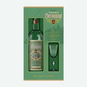 Водка Orthodox + лафитник в подарочной упаковке, 1л Россия