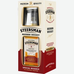 Виски Steersman + бокал в подарочной упаковке, 0.7л Россия