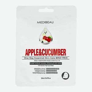 MEDIBEAU Маска для лица с экстрактами яблока и огурца (освежающая) 20