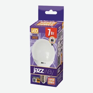 Лампа светодиодная Jazzway SP 7w E14 шарик матовая 2700K 530 Lm 230/50
