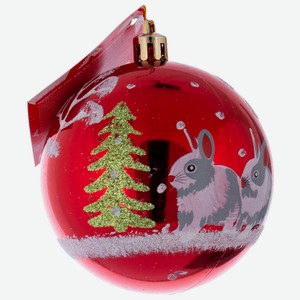 Украшение на елку Santa s World шар 8см Символ года кролик артHP8001-211S03 красный