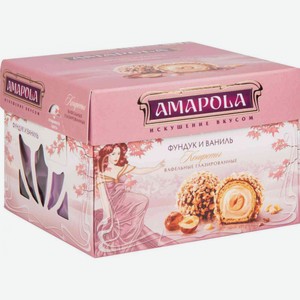 Набор конфет вафельных глазированных Amapola Фундук и ваниль, 100 г