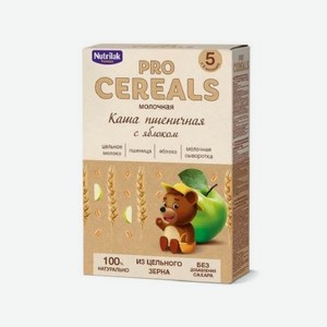 Каша Nutrilak Premium Procereals молочная пшеничная с яблоком, 200 г