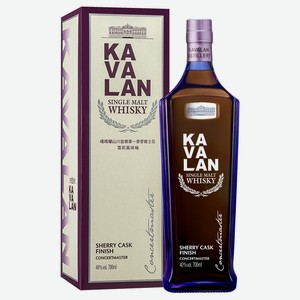 Виски Kavalan Concertmaster Sherry Cask Finish в подарочной упаковке, 0.7л Тайвань (Китай)