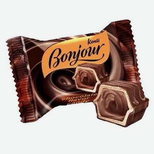 Конфеты  Bonjour Konti  со вкусом шоколада 100г