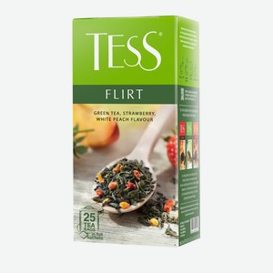Чай зеленый Flirt клубника/белый персик 25 пакетиков Tess