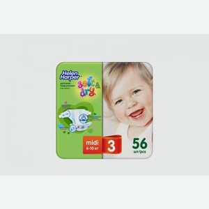 Детские подгузники HELEN HARPER Soft&dry Размер 3 (6-10 Кг) 56 шт