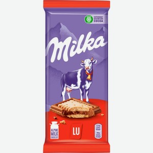 Шоколад Milka Молочный с печеньем LU 87г