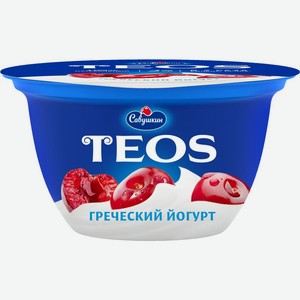 Йогурт греческий с наполнителем вишня 2% 140 г Савушкин