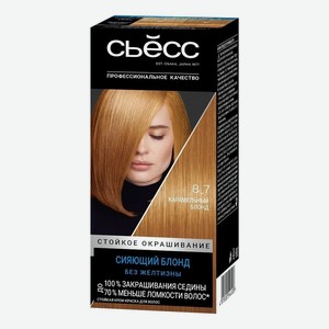 Стойкая крем-краска для волос Color Salon Plex 115мл: 8-7 Карамельный Блонд