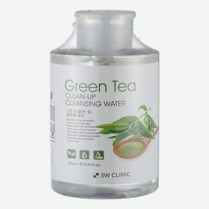 Очищающая вода для снятия макияжа с экстрактом зеленого чая Green Tea Clean-Up Cleansing Water 500мл