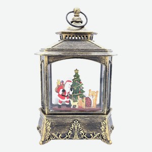 Светильник свето-музыкальный фонарь Санта-Клаус 26,5 см коричневый