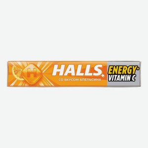Леденцы Halls Energy апельсин с витамином С 25 г