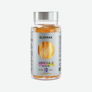 ELEMAX БАД к пище «Комплекс детский Омега-3 с витамином Е и Д» со вкусом апельсина 710 мг