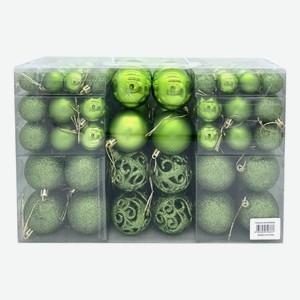 Набор шаров на ель зеленый 100 шт