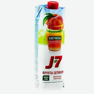 Сок J7 Яблочно-Персиковый с мякотью 0.97л т/п