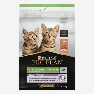 Корм Purina Pro Plan для стерилизованных котят, с высоким содержанием лосося (3 кг)