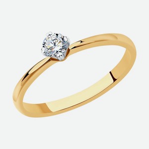 Кольцо SOKOLOV Diamonds из комбинированного золота с бриллиантом 1012141, размер 15
