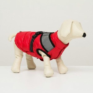 Куртка для собак Sima-Land со светоотражающей шлейкой розовая