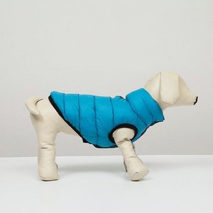 Куртка для собак Sima-Land двухсторонняя S голубая/серая