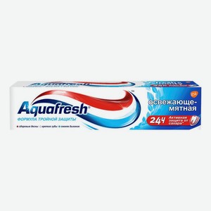Зубная паста Аквафреш 3 и освежающая мятная, 100 мл