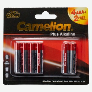 Camelion Plus Alkaline 4+2 LR03 (4+2LR03-BP, батарейка,1.5В)