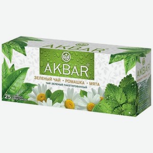 Чай зеленый Akbar Ромашка Мята 25пак