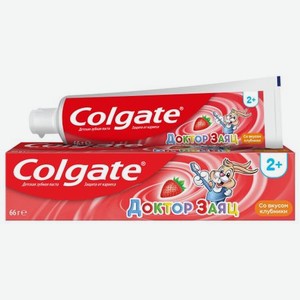 Зубная паста детская Colgate Доктор Заяц, защита от кариеса, с фторидом, со вкусом клубники, 50 мл