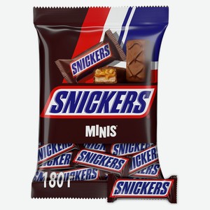 Батончик шоколадный Snickers Minis с карамелью арахисом и нугой, 180 г