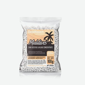 DEPILTOUCH PROFESSIONAL Полимерный пленочный воск Maldives Bliss с маслом семян чиа и концентратом морских водорослей