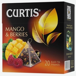 Чай черный Curtis Mango & Berries в пирамидках, 2 уп по 20 шт