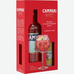 Аперитив Campari Bitter 25% 750мл + Тоник 2шт в подарочной упаковке