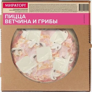 Пицца ветчина и грибы Мираторг, замороженная, 480 г Россия